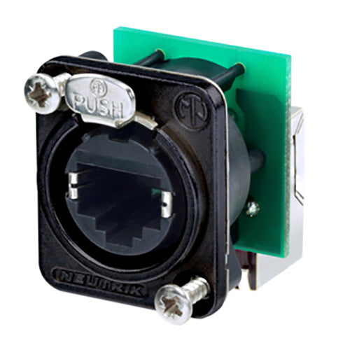 Neutrik etherCON Right Angle RJ45 Feedthrough Ethernet Receptacle (Black)