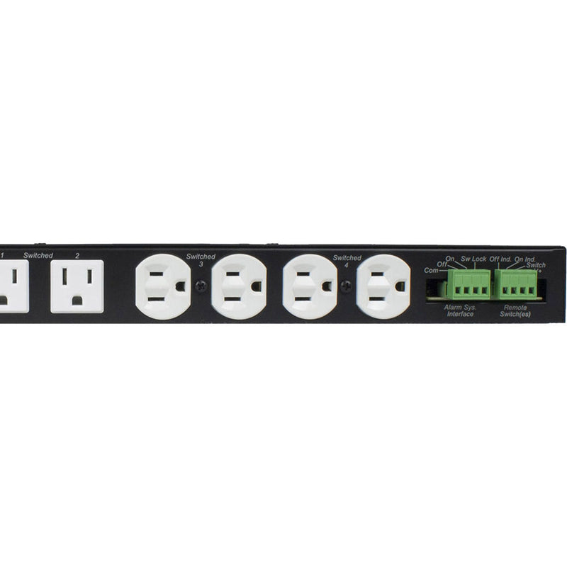 Lowell Manufacturing Power Panel-15A, 6-Switched 3-Unswitched Outlets, 1U, SEQ, Cord