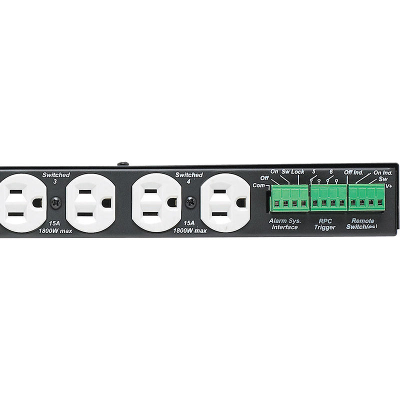 Lowell Manufacturing Power Panel-20A, 6-Switch 3-Unswitched Outlets, 1U, SEQ/Trigger