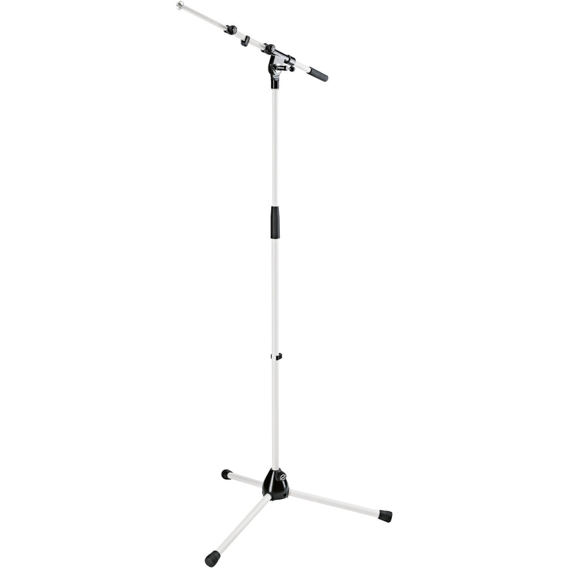 K&M 210/9 Tripod Microphone Stand with Telescoping Boom (White)
