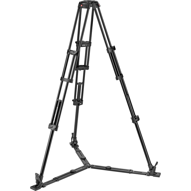 Manfrotto Aluminum Twin Leg Video Tripod with Middle Spreader