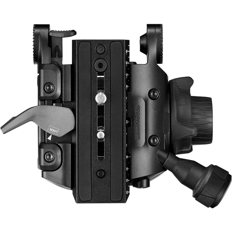 Manfrotto 608 Nitrotech Fluid Video Head and Carbon Fiber Twin Leg Tripod with Middle Spreader