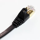 Tera Grand CAT-7 10 Gigabit Ethernet Ultra Flat Patch Cable For Modem Router Lan Network 100' (Black)