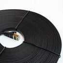 Tera Grand CAT-7 10 Gigabit Ethernet Ultra Flat Patch Cable For Modem Router Lan Network 100' (Black)