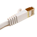 Tera Grand CAT-7 10 Gigabit Ethernet Ultra Flat Patch Cable For Modem Router Lan Network 75' (White)