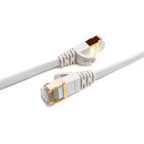 Tera Grand CAT-7 10 Gigabit Ethernet Ultra Flat Patch Cable For Modem Router Lan Network 75' (White)
