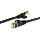 Tera Grand CAT-7 10 Gigabit Ethernet Ultra Flat Patch Cable For Modem Router Lan Network 75' (Black)