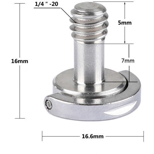 CAMVATE 1/4"-20 Slotted D-Ring Captive Mounting Screw