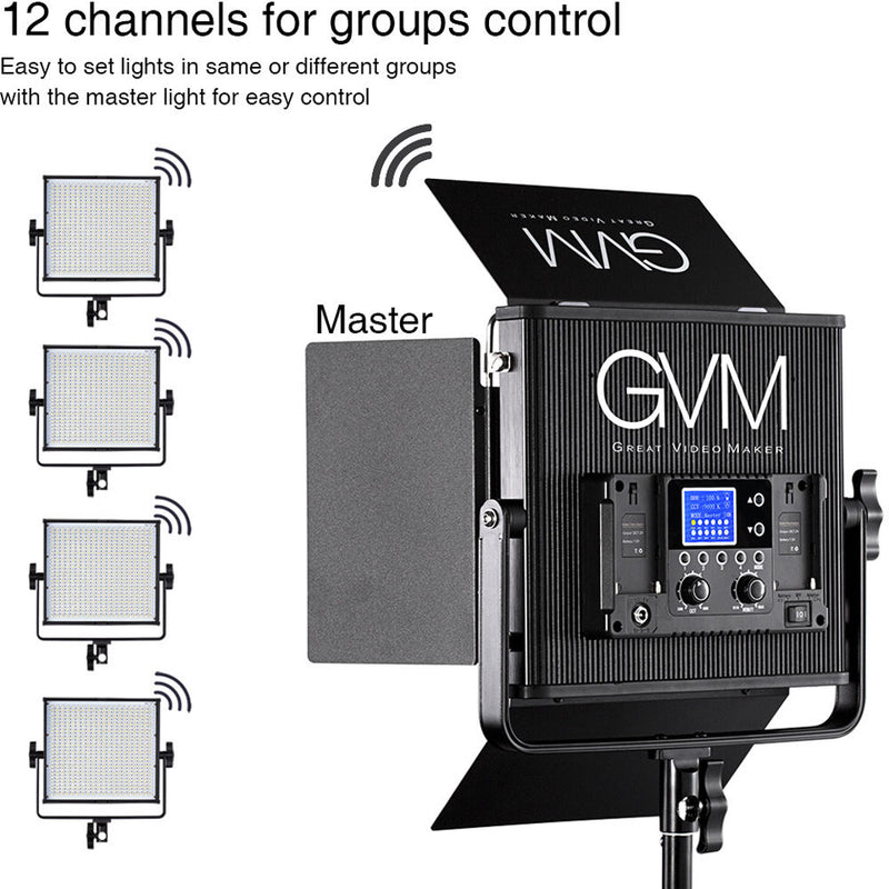 GVM GVM-672S-B 40w 14.8v/110-220 3200-5600K BC 2-LED Panel Kit