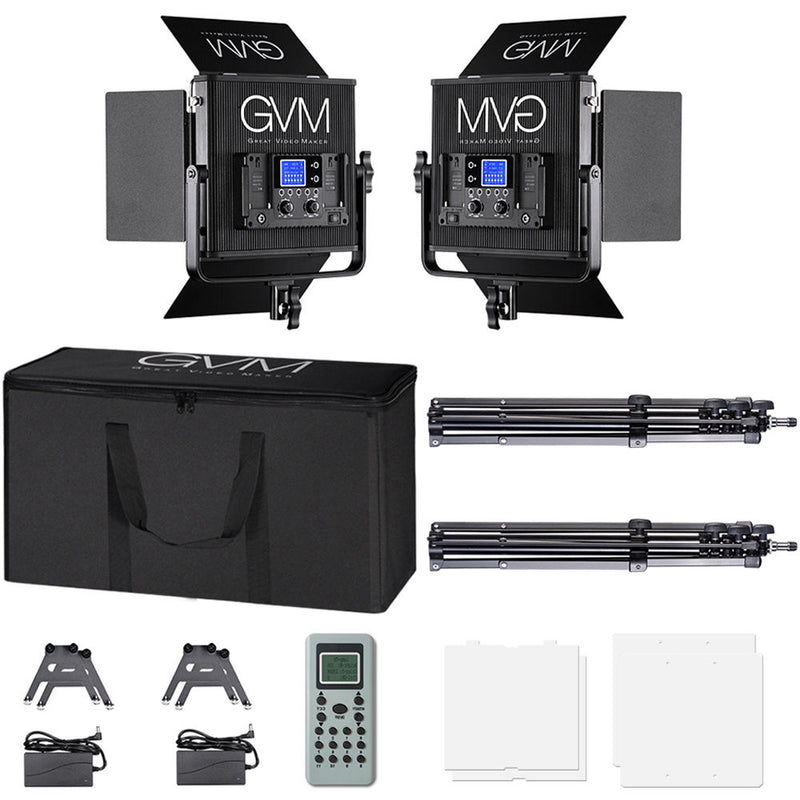 GVM GVM-672S-B 40w 14.8v/110-220 3200-5600K BC 2-LED Panel Kit