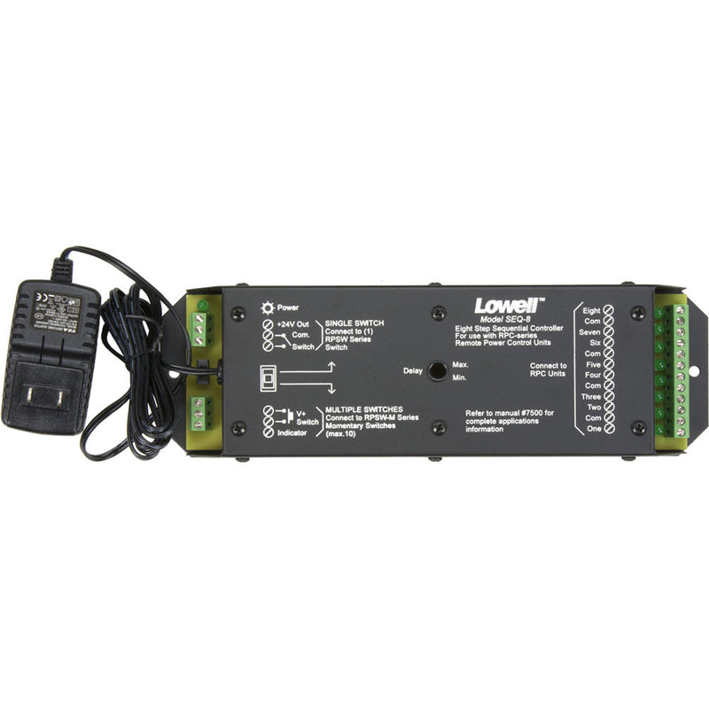Lowell Manufacturing Power Sequencer- 8 Channel, Surface Mount, Power Supply with 4 Plug Adaptors