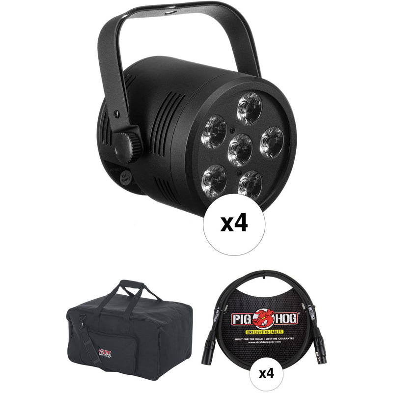 Blizzard LB Hex Unplugged LED PAR Fixture Kit with Case and Cables