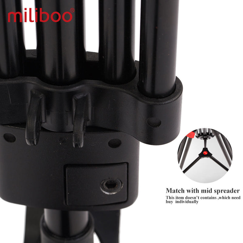 miliboo MTT609A Professional Tripod and Fluid Head with Ground Spreader (Aluminum)