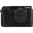 MegaGear Ever Ready PU Leather Half Case and Strap for Panasonic Lumix DC-GX9 (Black)