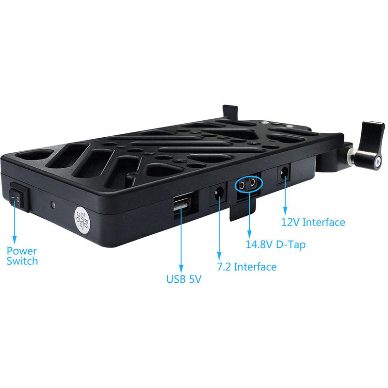 ANDYCINE Multi-Output V-Mount Battery Plate with Rod Mount, Cheese Plate, and Mixed Cables