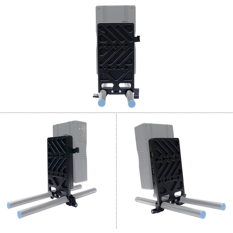 ANDYCINE Multi-Output V-Mount Battery Plate with Rod Mount, Cheese Plate, and Mixed Cables