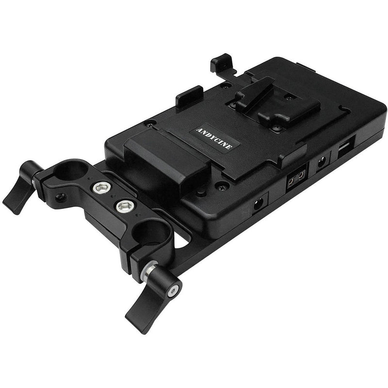 ANDYCINE Multi-Output V-Mount Battery Plate with Rod Mount, Cheese Plate, and Mixed Cables