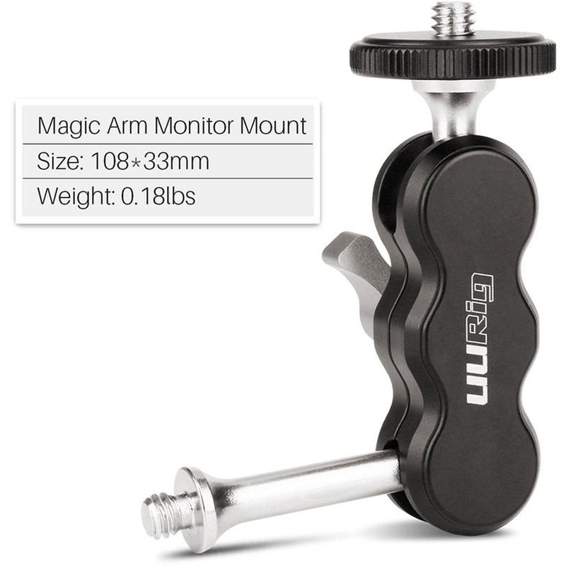 UURig R002 Aluminum Magic Arm Monitor Mount (4.25", 1/4"-20)