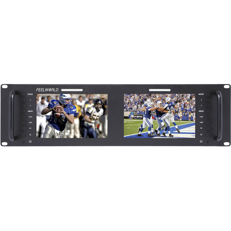 FeelWorld D71 Dual 7" 3 RU Rackmount 3G-SDI/HDMI LCD Monitor