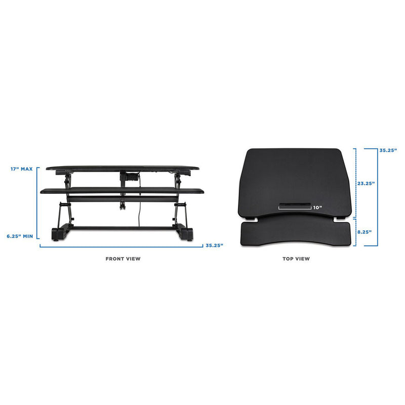 Mount-It! Electric Standing Desk Converter with Built-In USB Charging Port