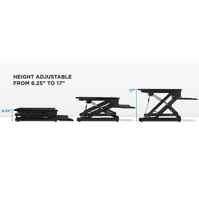 Mount-It! Electric Standing Desk Converter with Built-In USB Charging Port