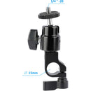 CAMVATE 15mm Rod Clamp with Mini Ball Head (Black Lever)