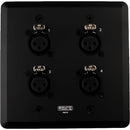 SoundTools WallCAT FX-B Wall Plate with Four XLR 3-Pin Female Connectors (Black)