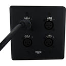 SoundTools WallCAT FX-B Wall Plate with Four XLR 3-Pin Female Connectors (Black)