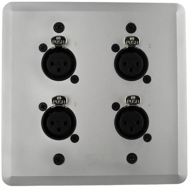 SoundTools WallCAT FX-S Wall Plate with Four XLR 3-Pin Female Connectors (Silver)