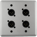 SoundTools WallCAT MX-S Wall Plate with Four XLR 3-Pin Male Connectors (Silver)