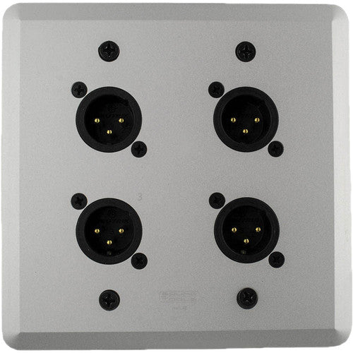 SoundTools WallCAT MX-S Wall Plate with Four XLR 3-Pin Male Connectors (Silver)