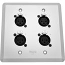 SoundTools WallCAT FX-S Wall Plate with Four XLR 3-Pin Female Connectors (Silver)