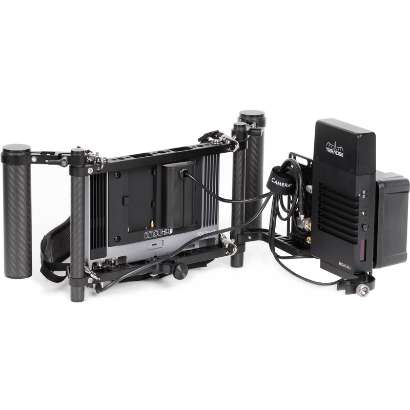 Wooden Camera Director's Monitor Cage v3 with Carbon Fiber Handgrips