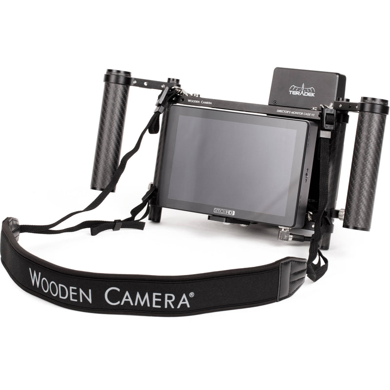 Wooden Camera Director's Monitor Cage v3 with Carbon Fiber Handgrips