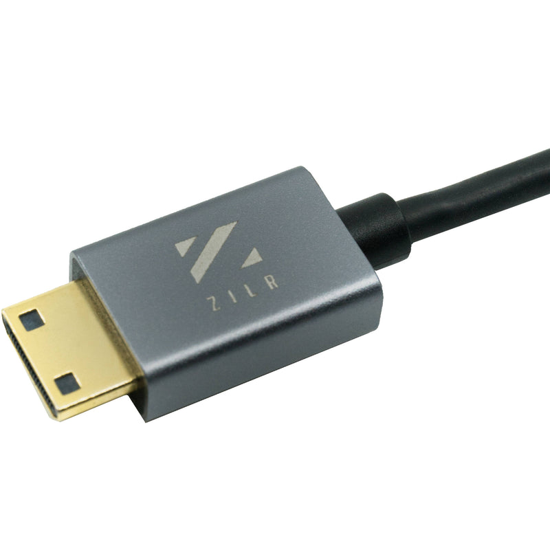 ZILR 4Kp60 Hyper-Thin High-Speed HDMI to Mini-HDMI Secure Cable (17.7")