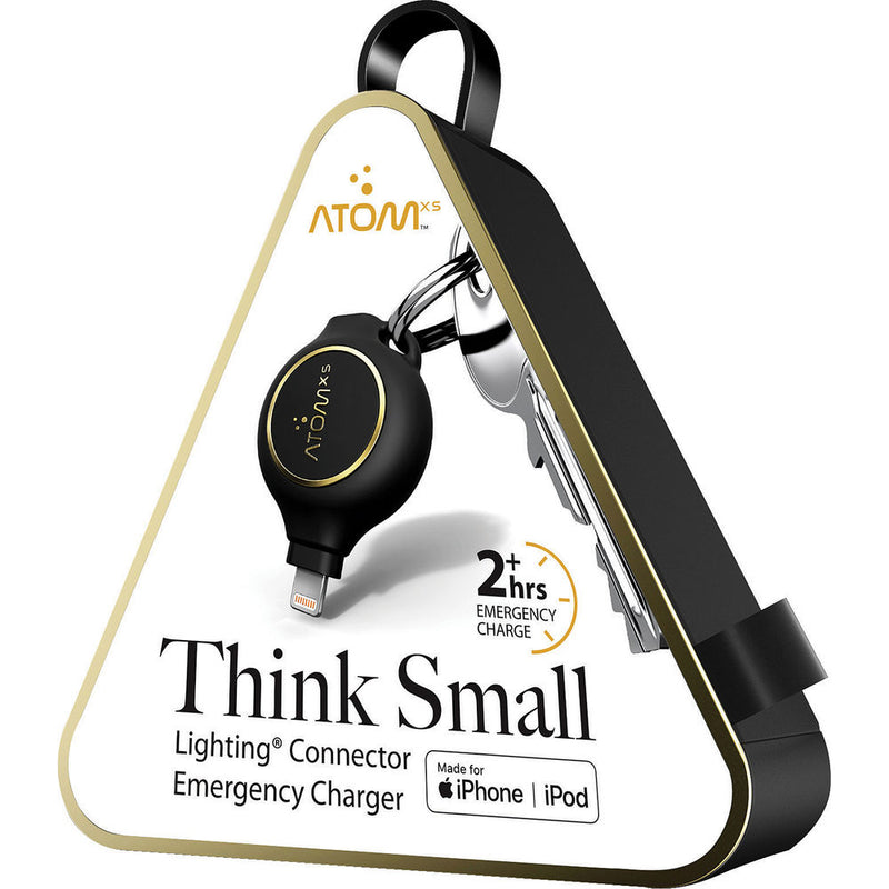 AtomXS 2-Hour Key Chain Emergency Charger (800mAh, Lightning)