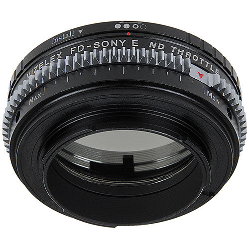 FotodioX Vizelex Cine ND Throttle Lens Mount Adapter-Canon FD/FL 35mm SLR Lens to Sony Alpha E-Mount