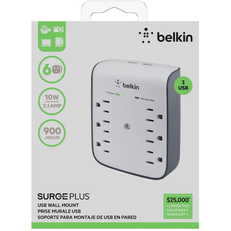 Belkin SurgePlus USB Wall Mount Surge Protector (10W Combined)