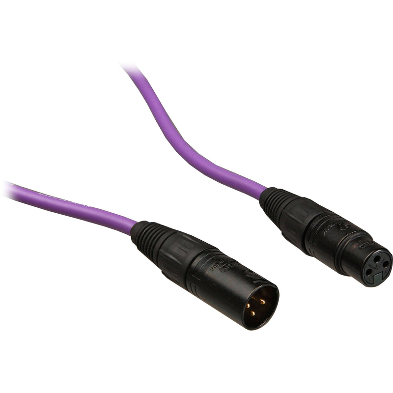 Canare L-4ES- Star Quad XLR Male to XLR Female Cable (10', Purple)