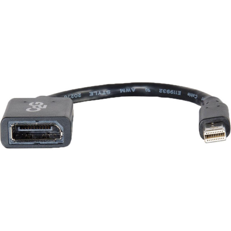 C2G 6" Mini Displayport Male To DP Female (Black)