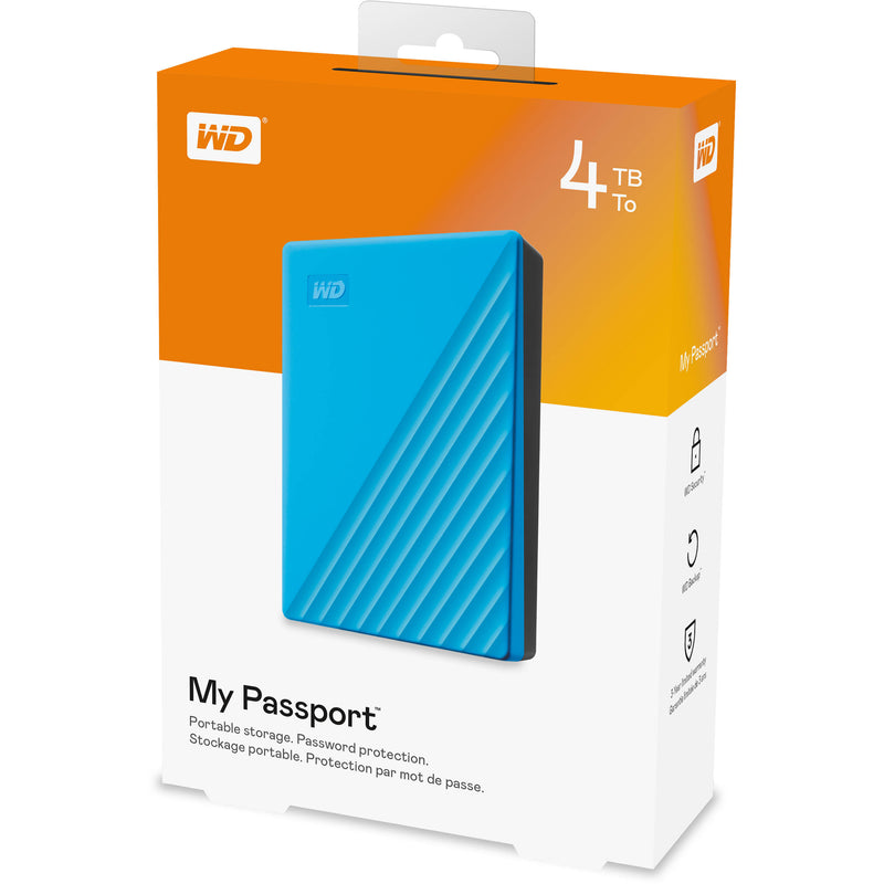 WD 4TB My Passport USB 3.2 Gen 1 External Hard Drive (2019, Sky)