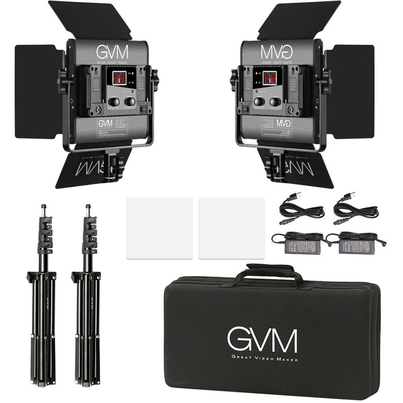 GVM 800D-RGB LED Studio 2-Video Light Kit