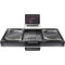 Odyssey Black Low-Profile DJ Coffin with 12" Mixer and Two Turntables, Wheels, and Glide Platform