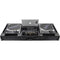 Odyssey Black Low-Profile DJ Coffin with 12" Mixer and Two Turntables, Wheels, and Glide Platform