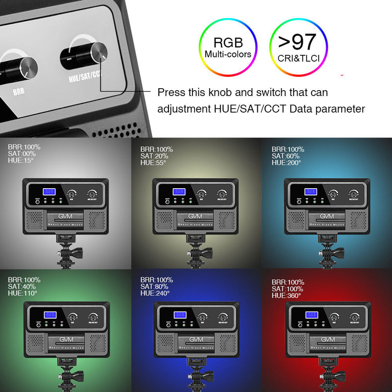 GVM RGB-10S LED On-Camera RGB LED Video Light with Wi-Fi Control