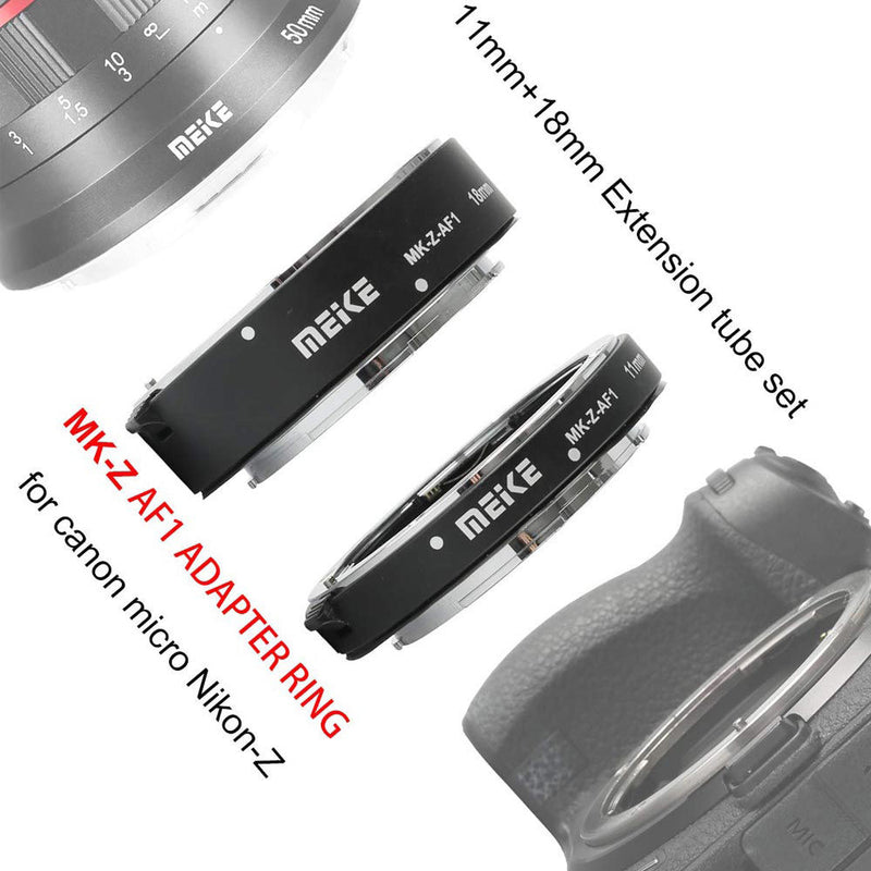 Meike MK-Z-AF1 11mm and 18mm Extension Tubes for Nikon Z