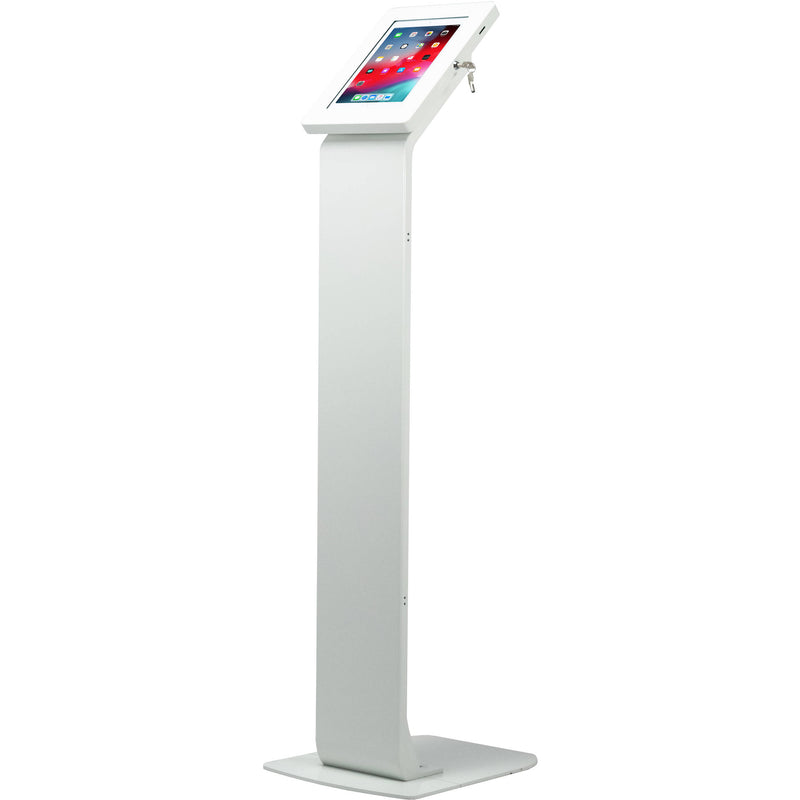 CTA Digital Premium Locking Floor Stand Kiosk for Select iPad, Galaxy, and Other 9.7-10.5" Tablets (White)