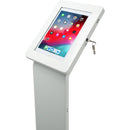 CTA Digital Premium Locking Floor Stand Kiosk for Select iPad, Galaxy, and Other 9.7-10.5" Tablets (White)