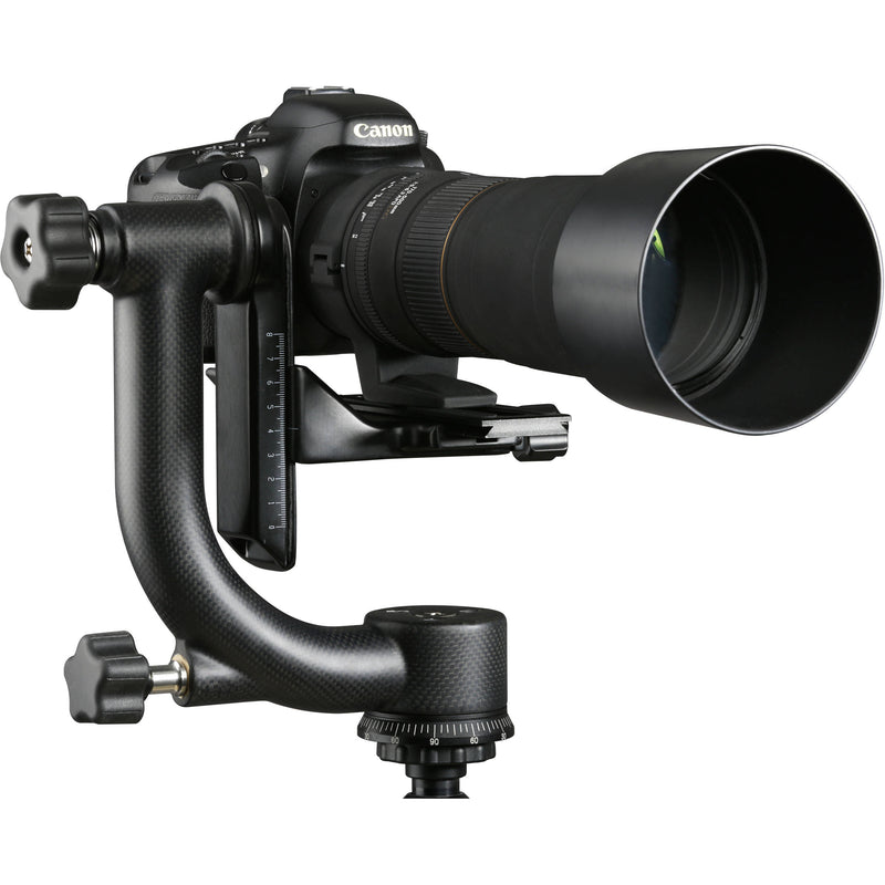 Movo Photo Carbon Fiber Professional Gimbal Tripod Head With Arca-Swiss Quick-Release Plate - For Outdoor Wildl