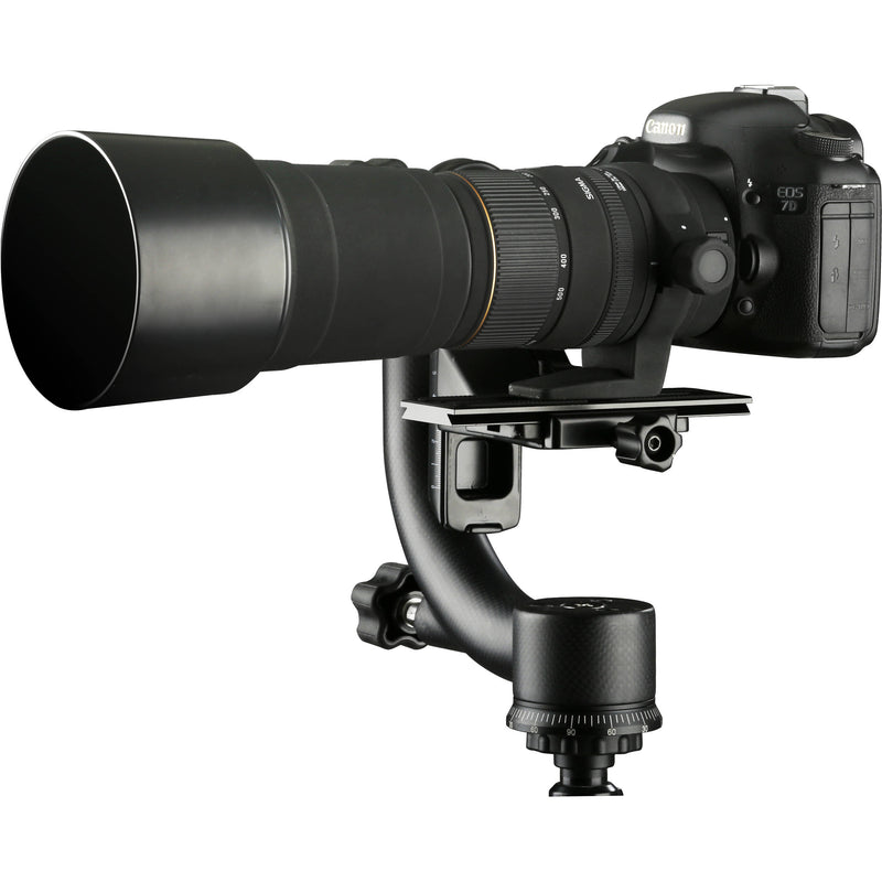 Movo Photo Carbon Fiber Professional Gimbal Tripod Head With Arca-Swiss Quick-Release Plate - For Outdoor Wildl